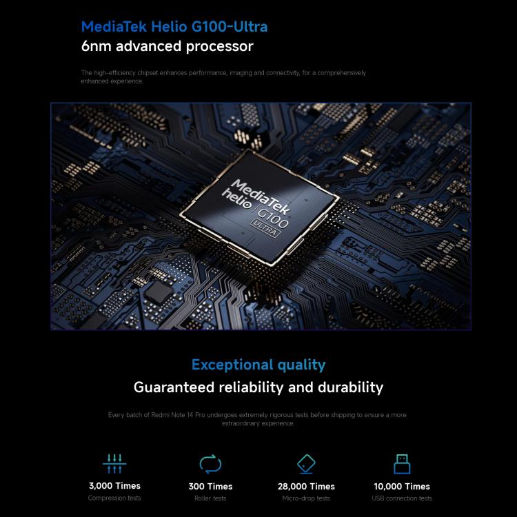 Xiaomi Redmi Note 14 Pro 4G Global, 8GB+256GB, In-screen Fingerprint, 6.67 inch Xiaomi HyperOS Helio G100-Ultra Octa Core, NFC, Network: 4G, Note 14 Pro 4G, 8GB+256GB(Black), Note 14 Pro 4G, 8GB+256GB(Blue)