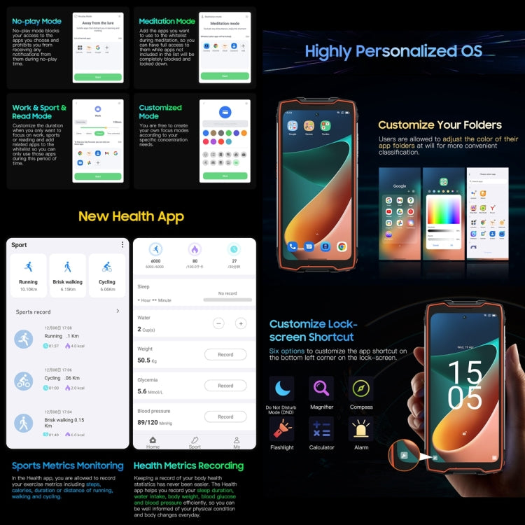 IP68/IP69K Waterproof Dustproof Shockproof, Triple Back Cameras, 15080mAh Battery, Side Fingerprint Identification, 6.7 inch Android 12 MediaTek Helio G99 MT6789V/CD Octa Core up to 2.2GHz, OTG, NFC, Network: 4G, Flashlight, Global Version with Google ...