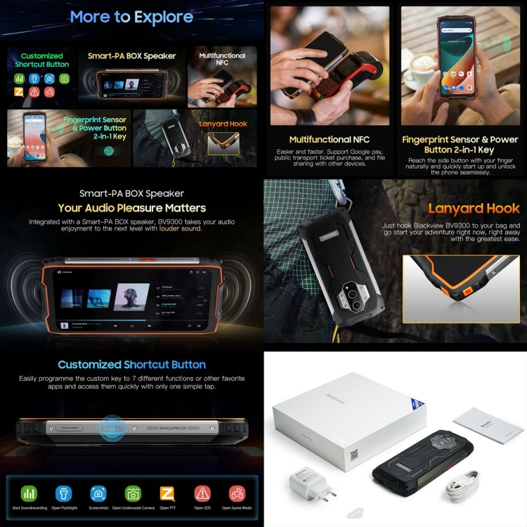 IP68/IP69K Waterproof Dustproof Shockproof, Triple Back Cameras, 15080mAh Battery, Side Fingerprint Identification, 6.7 inch Android 12 MediaTek Helio G99 MT6789V/CD Octa Core up to 2.2GHz, OTG, NFC, Network: 4G, Flashlight, Global Version with Google ...