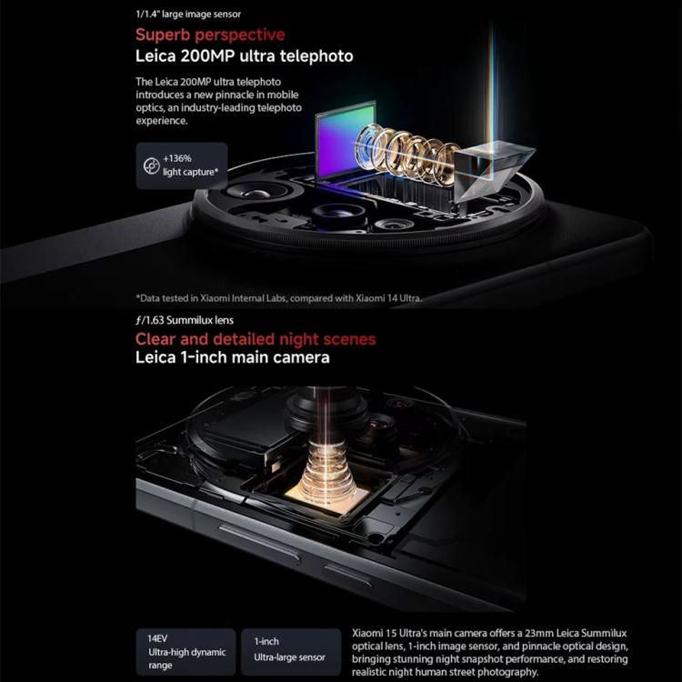 Xiaomi 15 Ultra Global, 16GB+512GB, 3D Ultrasonic Fingerprint, 200MP Camera, 6.73 inch Xiaomi HyperOS 2 Snapdragon 8 Elite Octa Core 3nm, NFC, Network: 5G