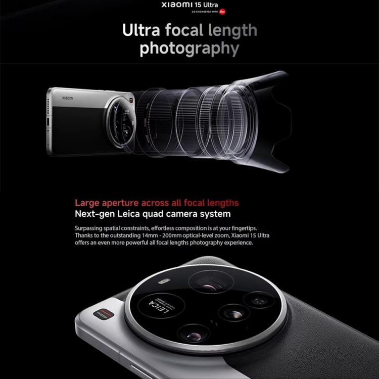 Xiaomi 15 Ultra Global, 16GB+512GB, 3D Ultrasonic Fingerprint, 200MP Camera, 6.73 inch Xiaomi HyperOS 2 Snapdragon 8 Elite Octa Core 3nm, NFC, Network: 5G