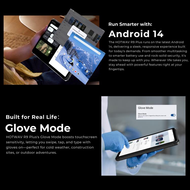 HOTWAV Tab R9 Plus IP68/IP69K Rugged Tablet, 8GB+512GB, 11 inch Android 14 Unisoc T7280 Octa Core 4G Network, Global Version with Google Play, EU Plug
